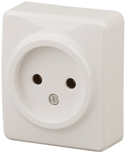 Розетка без заземления накладная Эра Эксперт 1-м. слоновая кость картинка